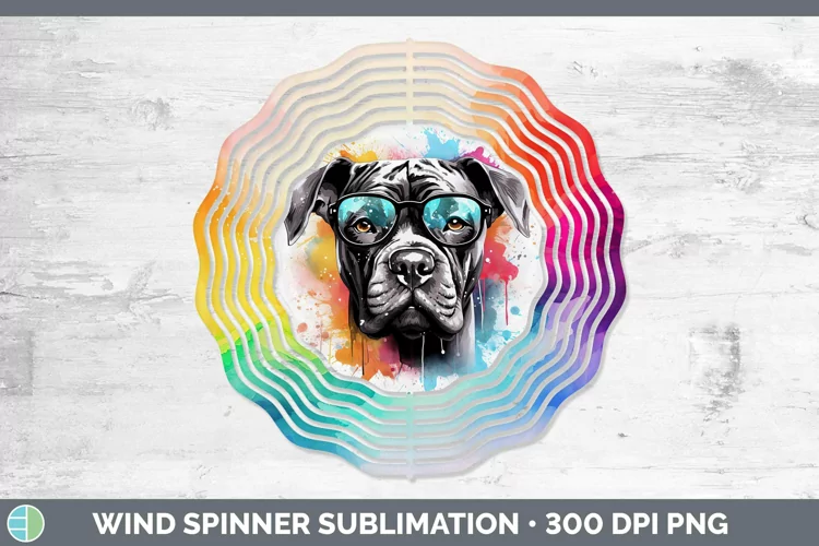 Hipster Dog Cane Corso Wind Spinner Sublimation Spinner Desi