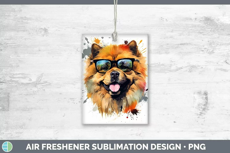Hipster Dog Chow Chow Air Freshener Sublimation Car Freshene