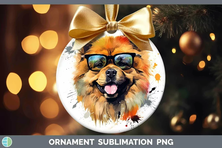 Hipster Dog Chow Chow Ornament Sublimation Bauble Designs