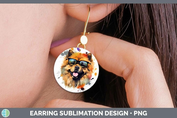 GorgeousHipster Dog Round Earrings design.