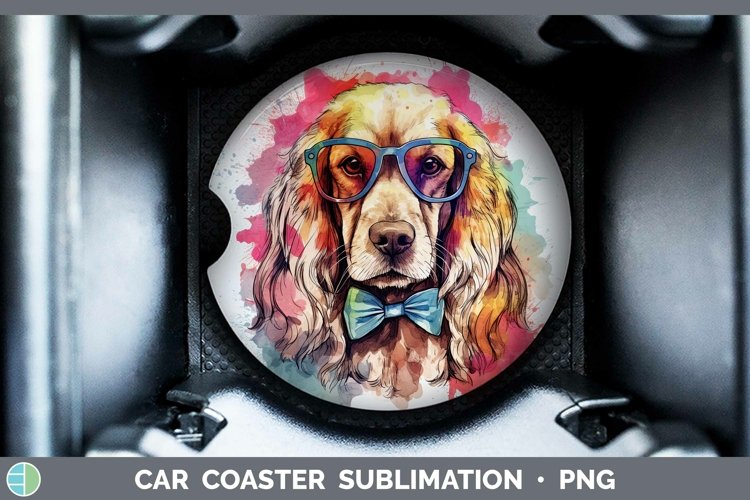 GorgeousHipster Dog Car Coaster design.