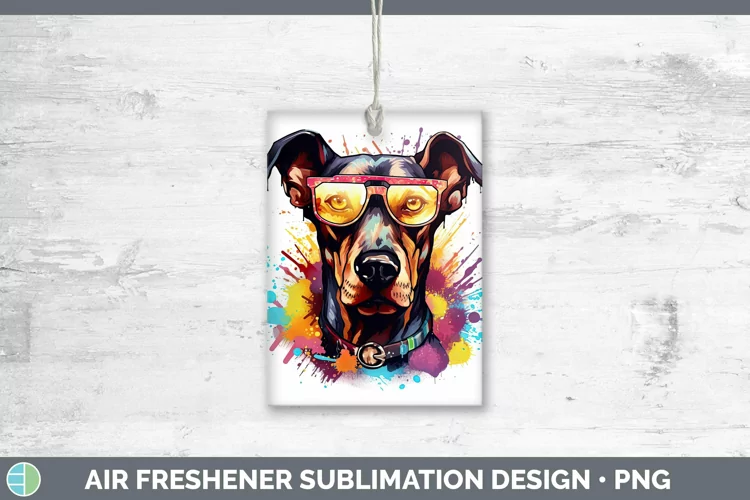 Hipster Dog Doberman Pinscher Air Freshener Sublimation Car