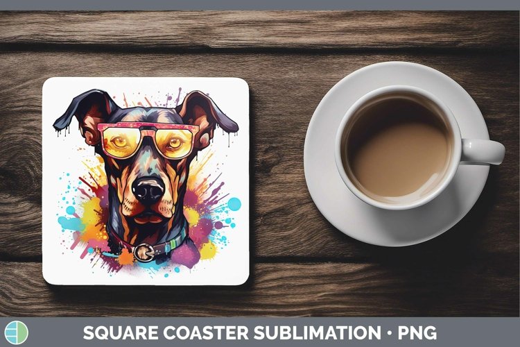GorgeousHipster Dog Square Coaster design.