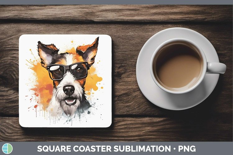 GorgeousHipster Dog Square Coaster design.
