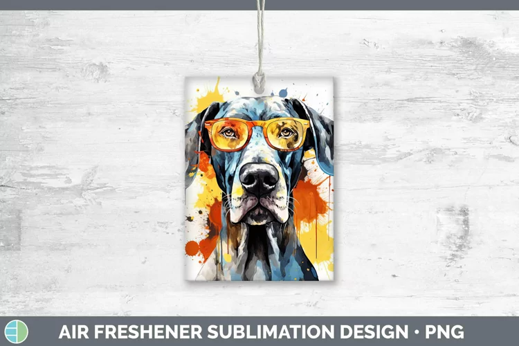 Hipster Dog Great Dane Air Freshener Sublimation Car Freshen
