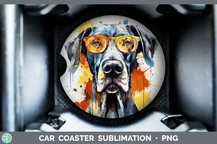 Hipster Dog Great Dane Car Coaster Sublimation Coaster Desig