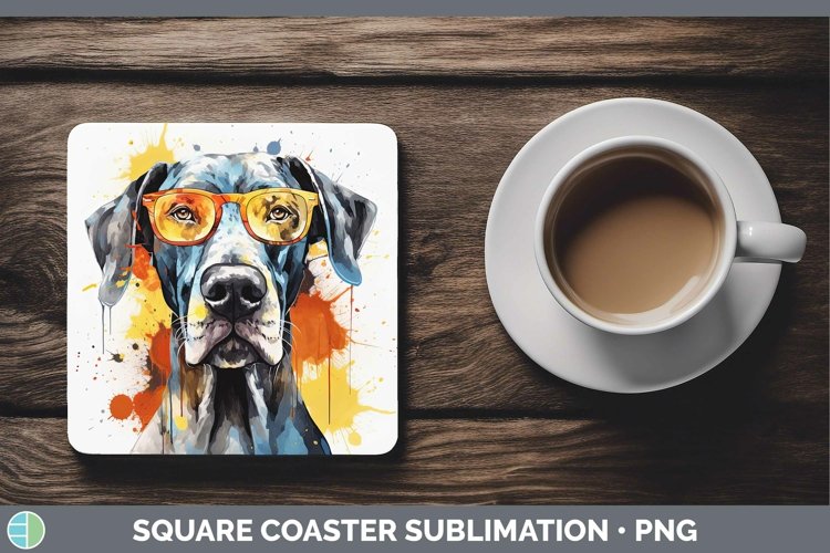 GorgeousHipster Dog Square Coaster design.
