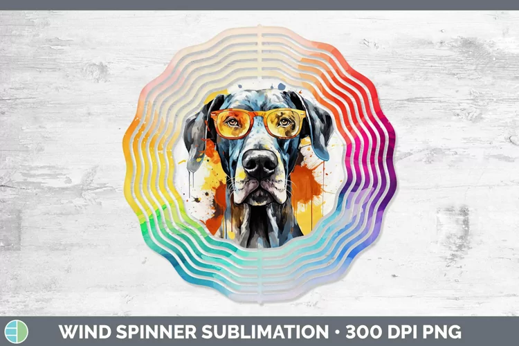 Hipster Dog Great Dane Wind Spinner Sublimation Spinner Desi