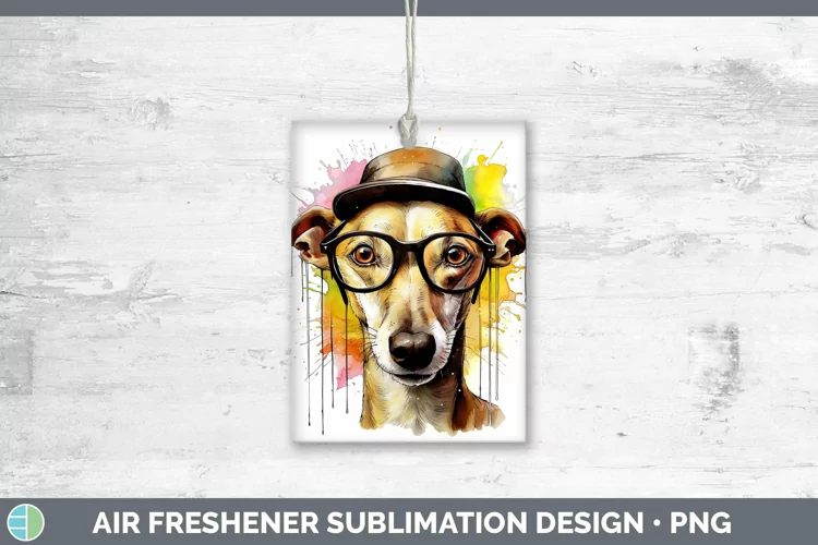 Hipster Dog Greyhound Air Freshener Sublimation Car Freshene