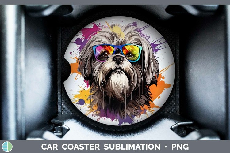 GorgeousHipster Dog Car Coaster design.