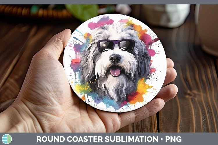 GorgeousHipster Dog Round Coaster design.