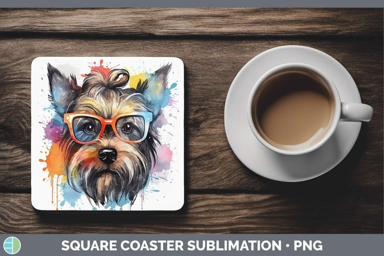 GorgeousHipster Dog Square Coaster design.