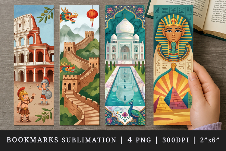 Historical bookmarks printable sublimation bookmark design