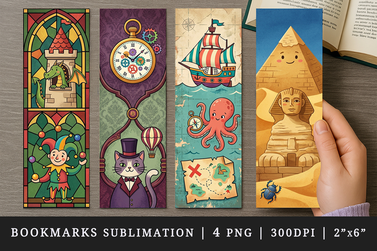 Historical bookmarks printable sublimation bookmark design