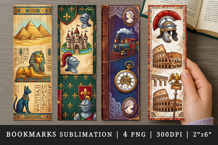 Historical bookmarks printable sublimation bookmark design