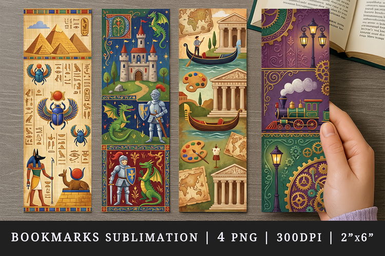 Historical bookmarks printable sublimation bookmark design