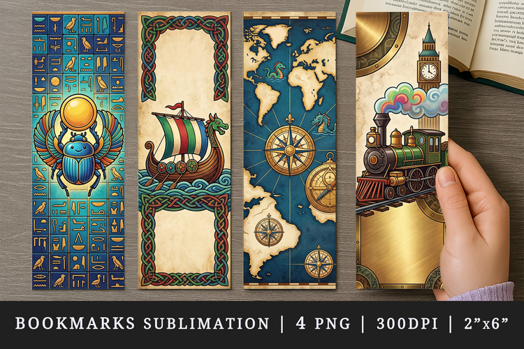 Historical bookmarks printable sublimation bookmark design