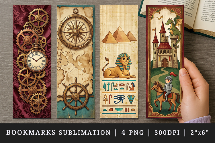 Historical bookmarks printable sublimation bookmark design