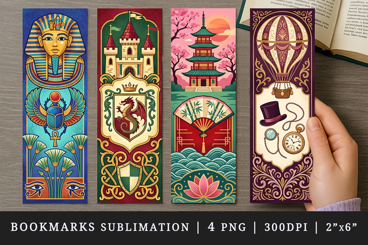 Historical bookmarks printable sublimation bookmark design