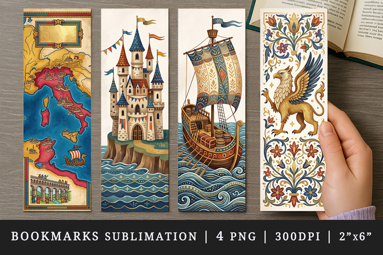 Historical bookmarks printable sublimation bookmark design