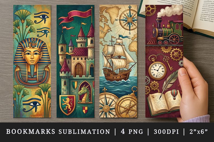 Historical bookmarks printable sublimation bookmark design