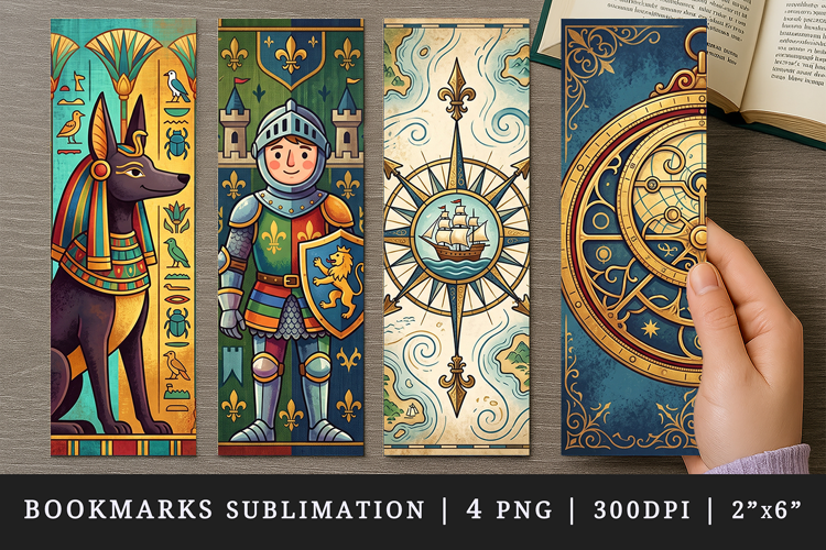Historical bookmarks printable sublimation bookmark design