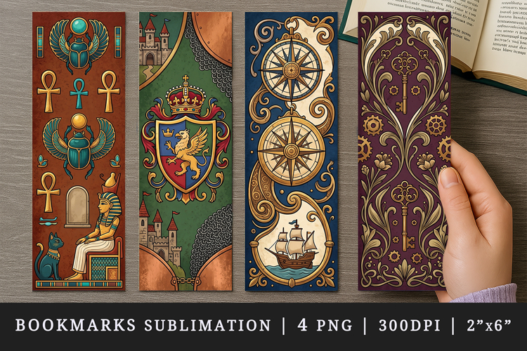 Historical bookmarks printable sublimation bookmark design