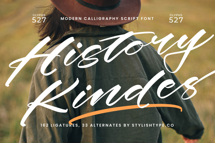 History Kindes - Modern Calligraphy Script Font