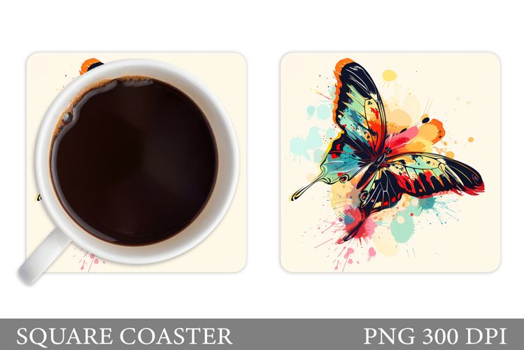 Butterfly Coaster Design. Butterfly Sublimation example image 1