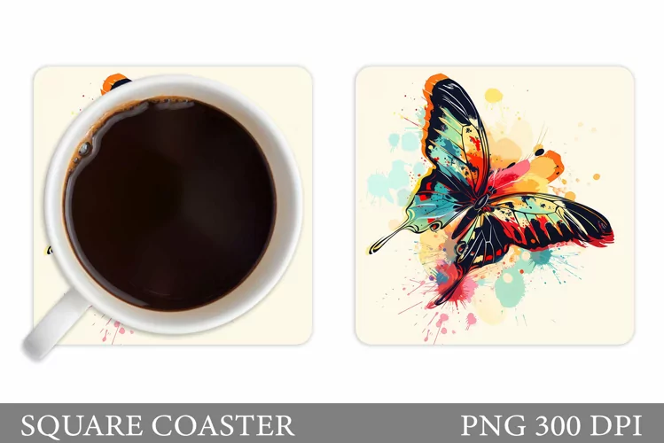 Butterfly Coaster Design. Butterfly Sublimation