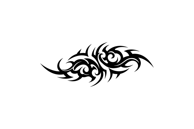 Intricate tribal design featuring flowing curves and sharp p