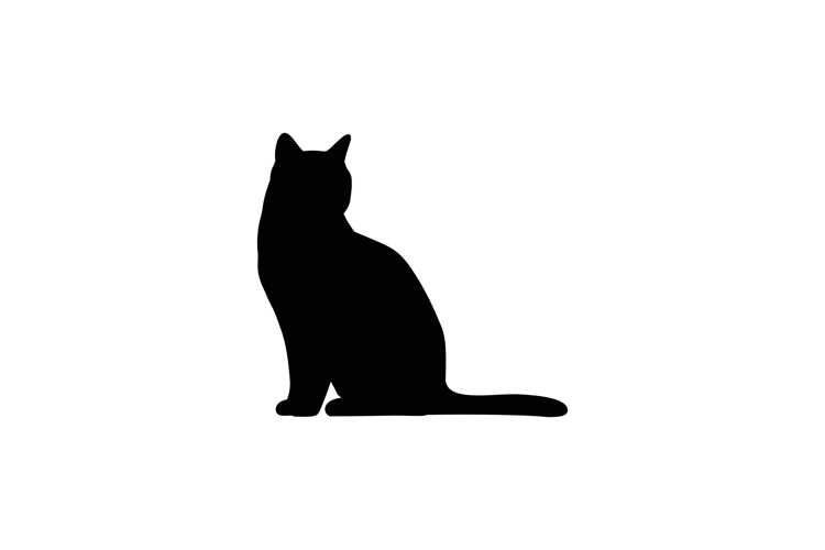Cat Sitting Silhouette Image 12