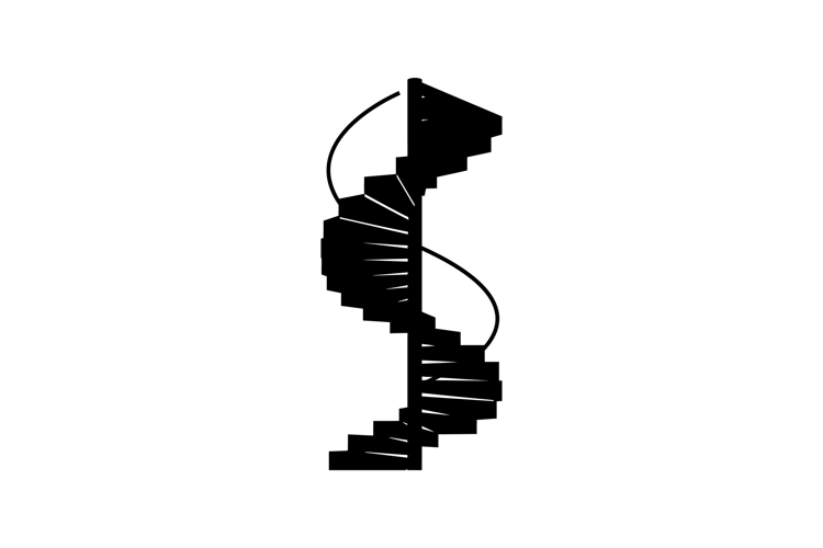 Spiraling staircase design in minimal style with geometric e