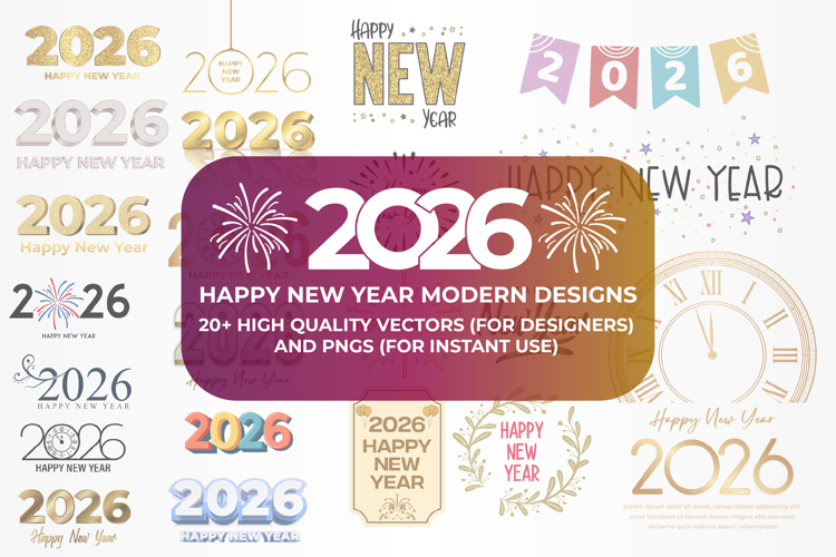 2026 Happy New Year Vector Bundle