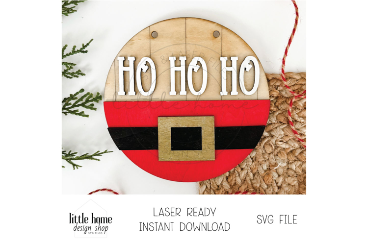 Santa Belly Door Hanger, Ho Ho Ho Door Sign