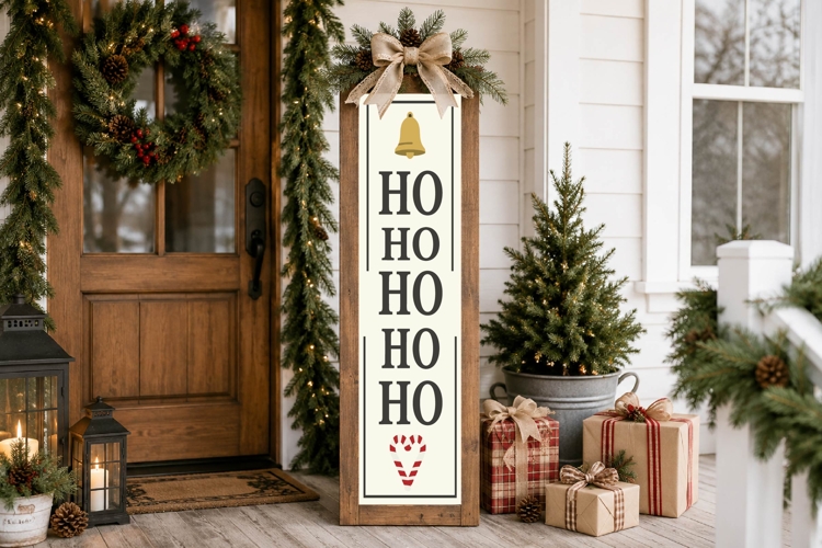 Ho Ho Ho Christmas Porch Sign SVG Cut File