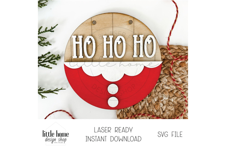 Santa Belly Door Hanger, Ho Ho Ho Door Sign