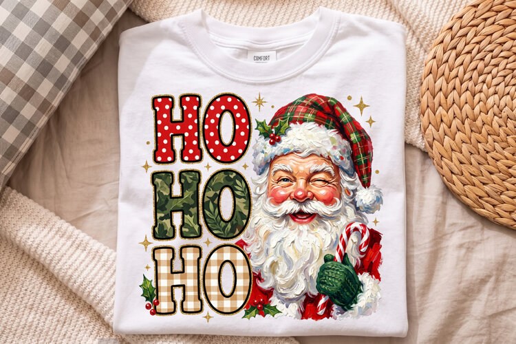 Ho Ho Ho Png,Winking Santa Candy Cane Design example image 1