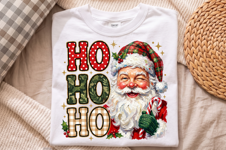 Ho Ho Ho Png,Winking Santa Candy Cane Design