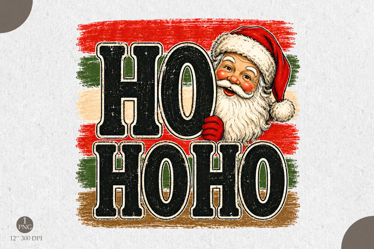 Ho Ho Ho Santa PNG, Vintage Christmas Santa PNG