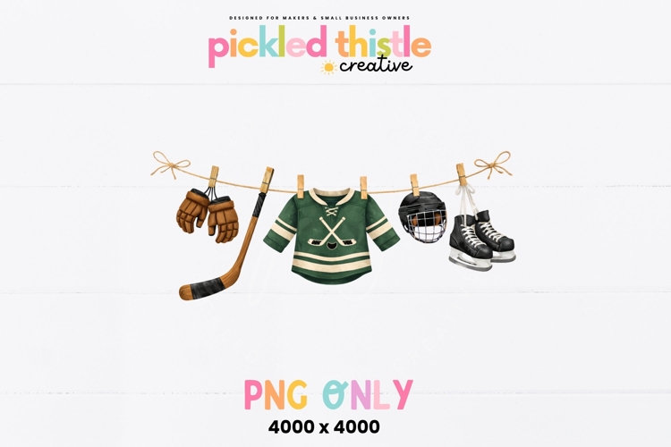 Hockey Baby Clothesline PNG
