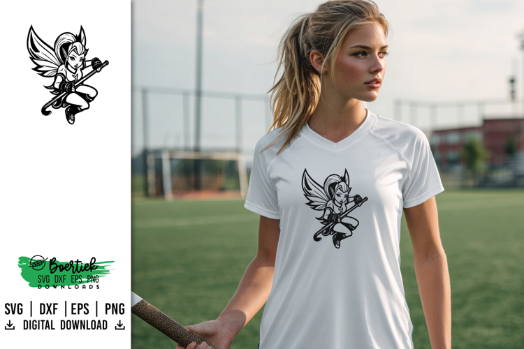 Field Hockey Elf, Cartoon, Cutting File