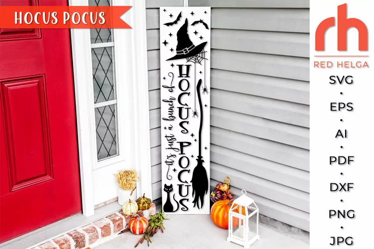 Hocus Pocus SVG, Vertical Halloween Porch Board Cut File
