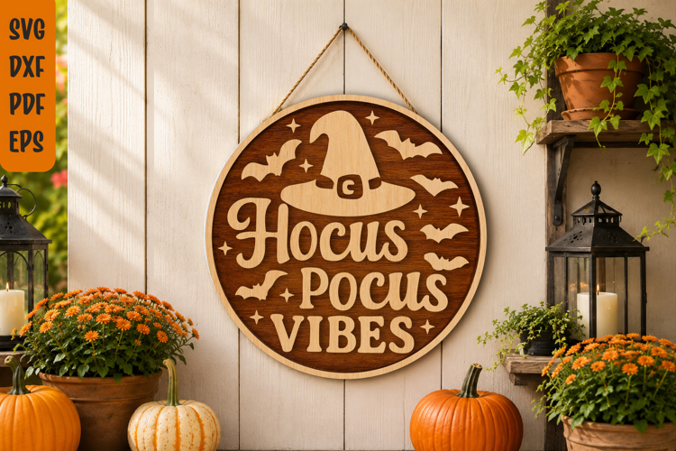 Hocus Pocus Vibes Halloween Sign SVG