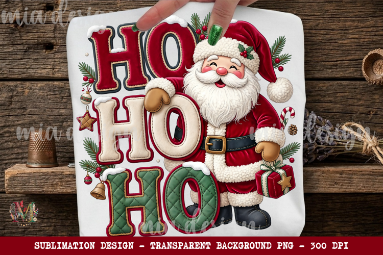 Ho Ho Ho PNG, Cute Santa Claus Christmas Sublimation