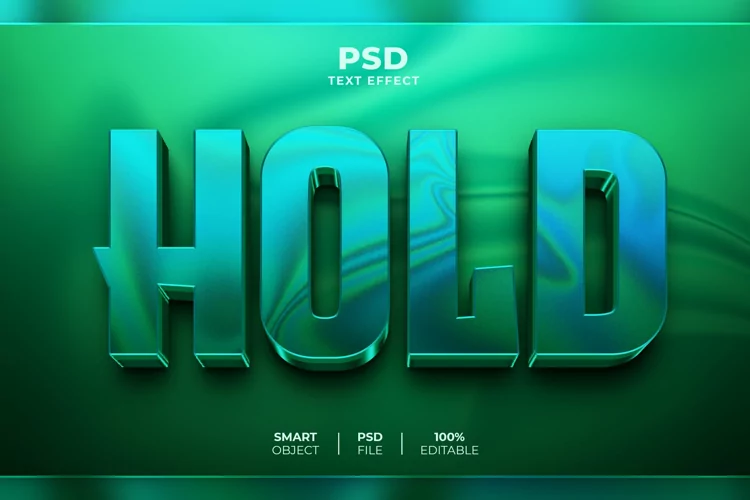 Hold 3D editable text effect