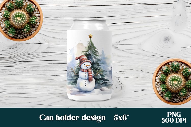 Snowman can holder sublimation design