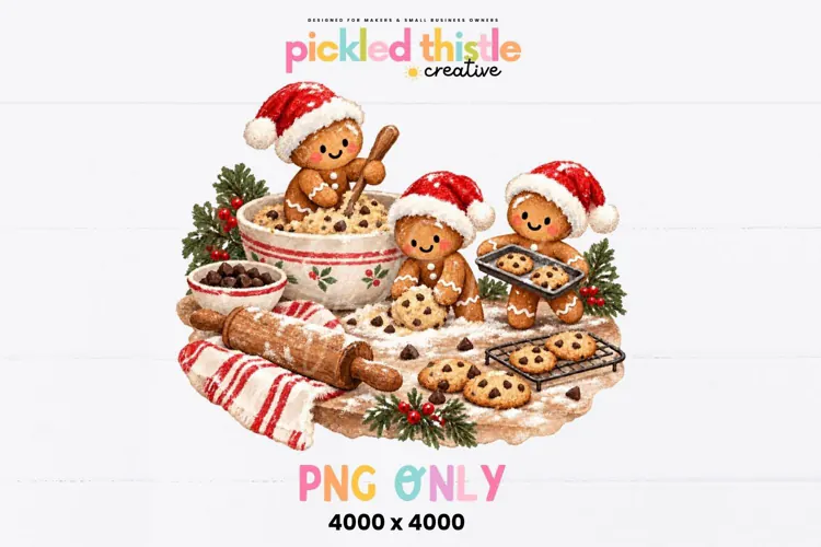 Gingerbread Baking PNG, Christmas Cookie Baking PNG