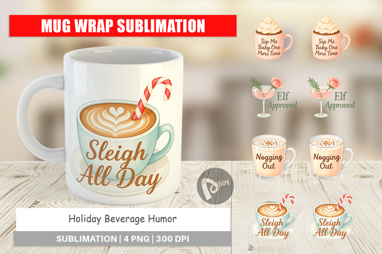 Mug Wrap Holiday Beverage Quotes