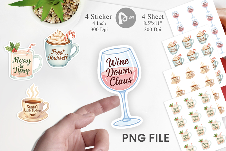 Sticker Holiday Beverage Quotes